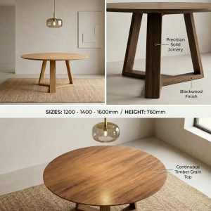 Kensington Round Blackwood table 120cm-140cm-160cm