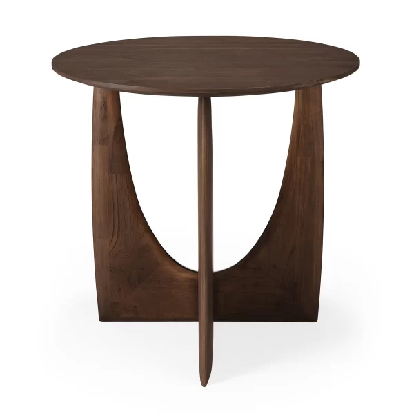 Ethnicraft Teak Brown Geometric Side Table - Image 2