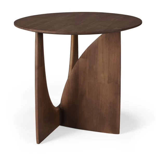Ethnicraft Teak Brown Geometric Side Table - Image 3