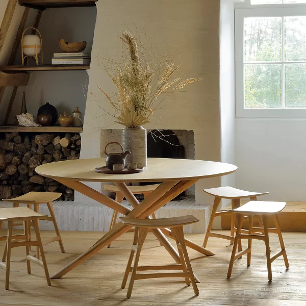 Ethnicraft Mikado Round Dining Table Oak 150cm - Image 4