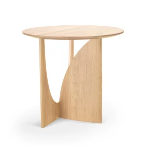 Ethnicraft Oak Geometric Side Table