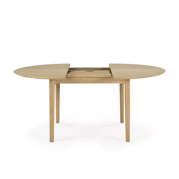 Ethnicraft Bok round extension dining table 129-179