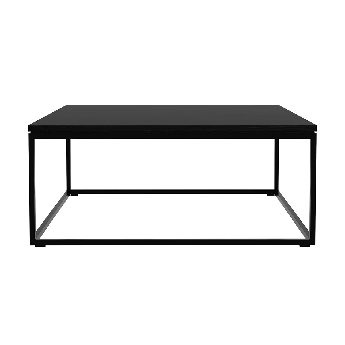 Ethnicraft Oak Thin Black Coffee Table 700 / 700 / 350 - Image 3