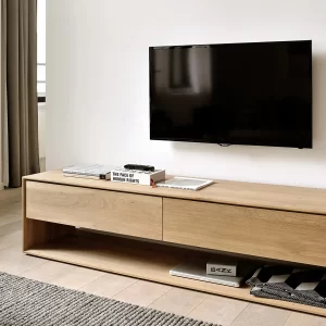 Ethnicraft Oak Nordic TV Cupboard W: 180 x D: 45 x H: 45cm