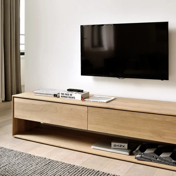 Ethnicraft Oak Nordic TV Cupboard W: 180 x D: 45 x H: 45cm