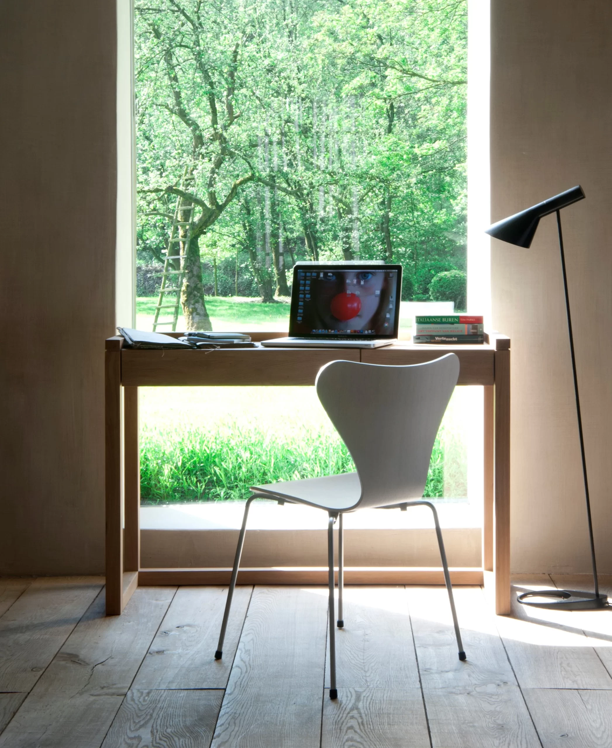 Oak Frame Desk W: 120cm x D: 43cm x H: 82cm - Image 2