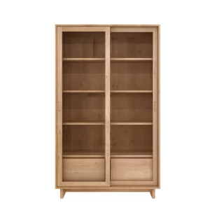 Oak Wave Storage 110cm x D: 46cm x H: 183cm