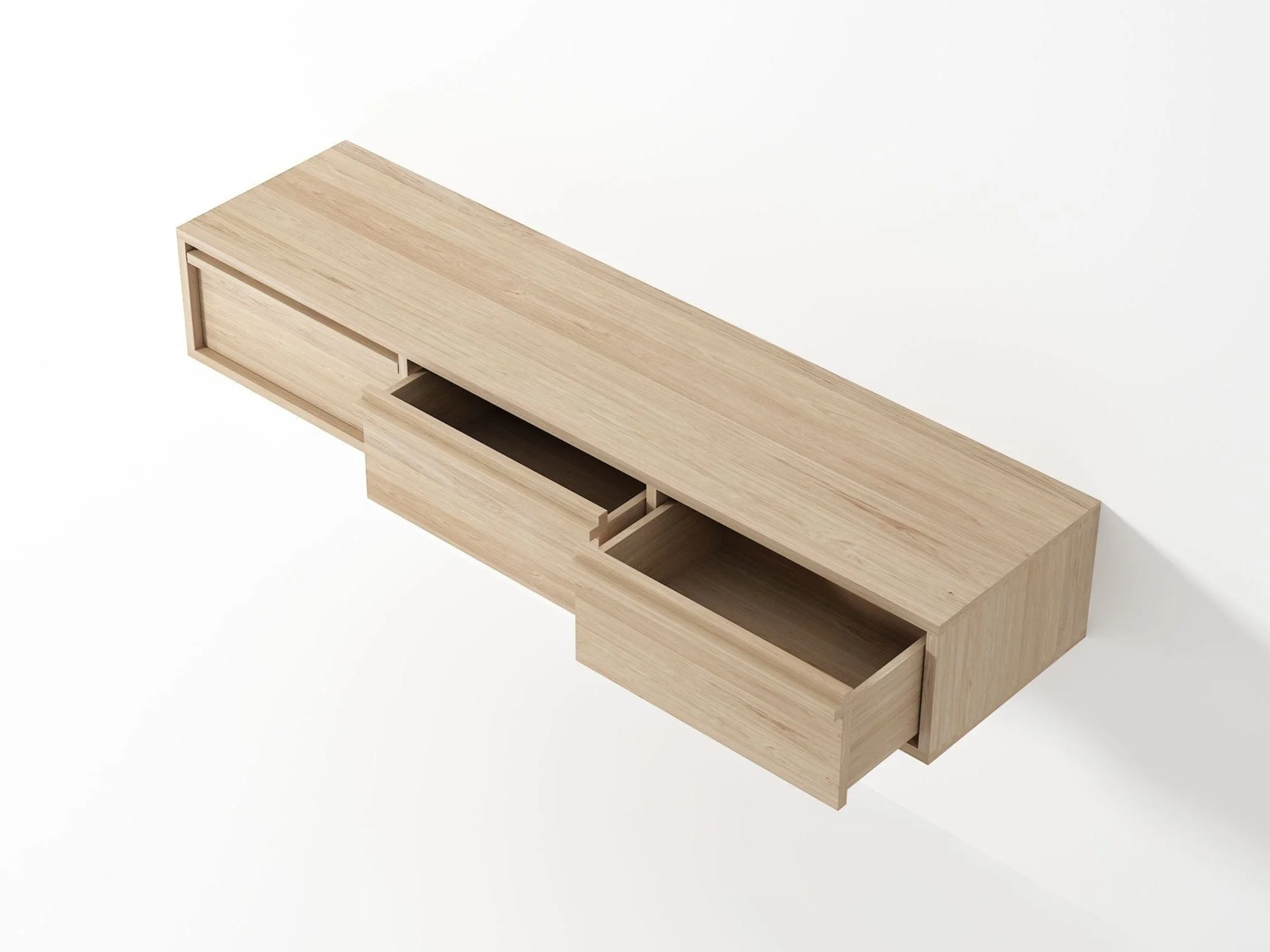 Floating Cabinet with 3 Drawers L 161 x D 40 x H 26 - Image 4