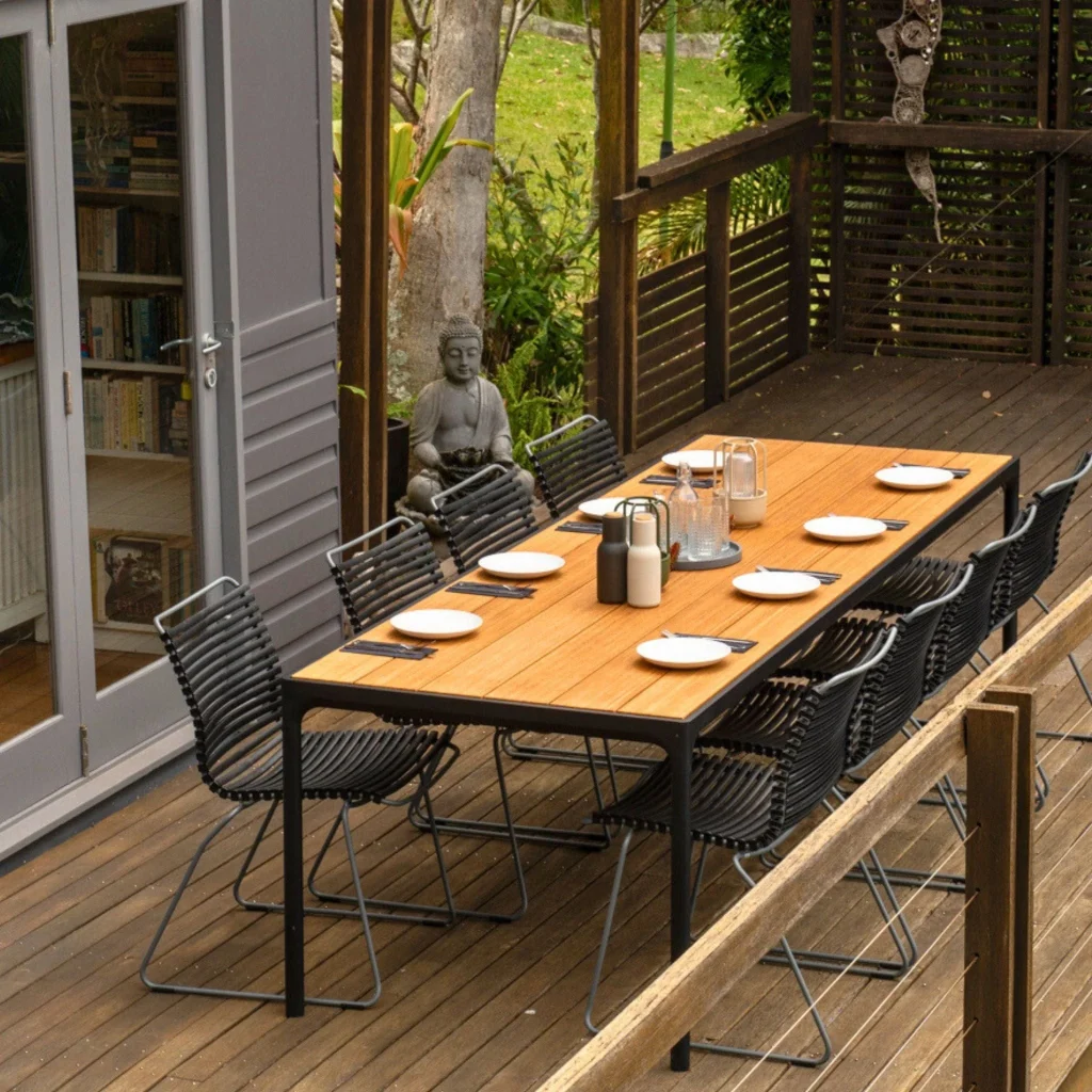 Four Table - Bamboo | Black 270(CM) - Furniture Design Australia