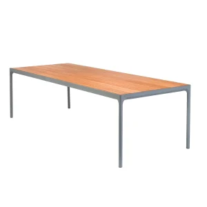 Four Rectangular Outdoor Dining Table 270cm by Houe (Bamboo & Grey)