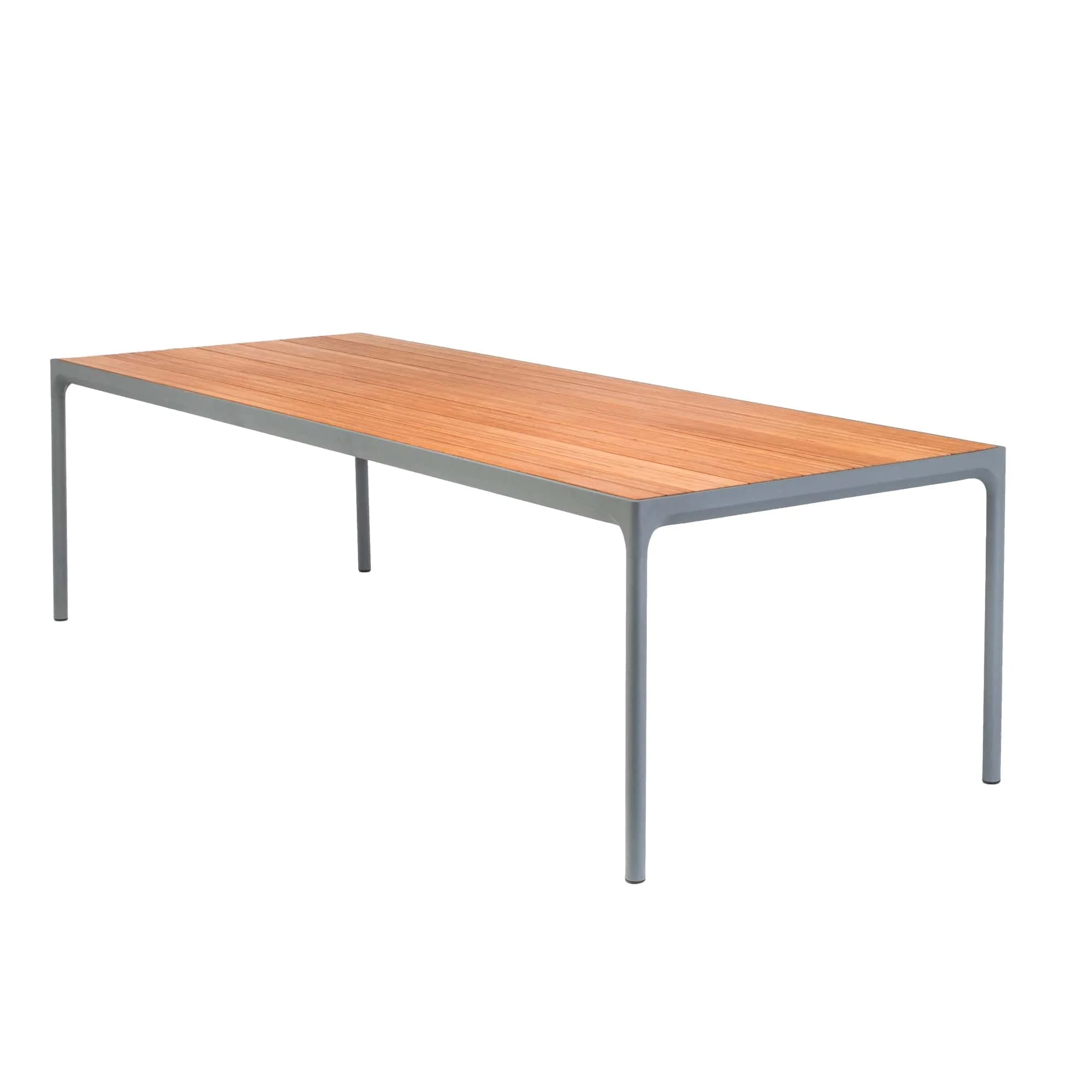 Four Rectangular Outdoor Dining Table 270cm by Houe (Bamboo & Grey)