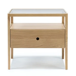 Oak Spindle bedside table 1 dr